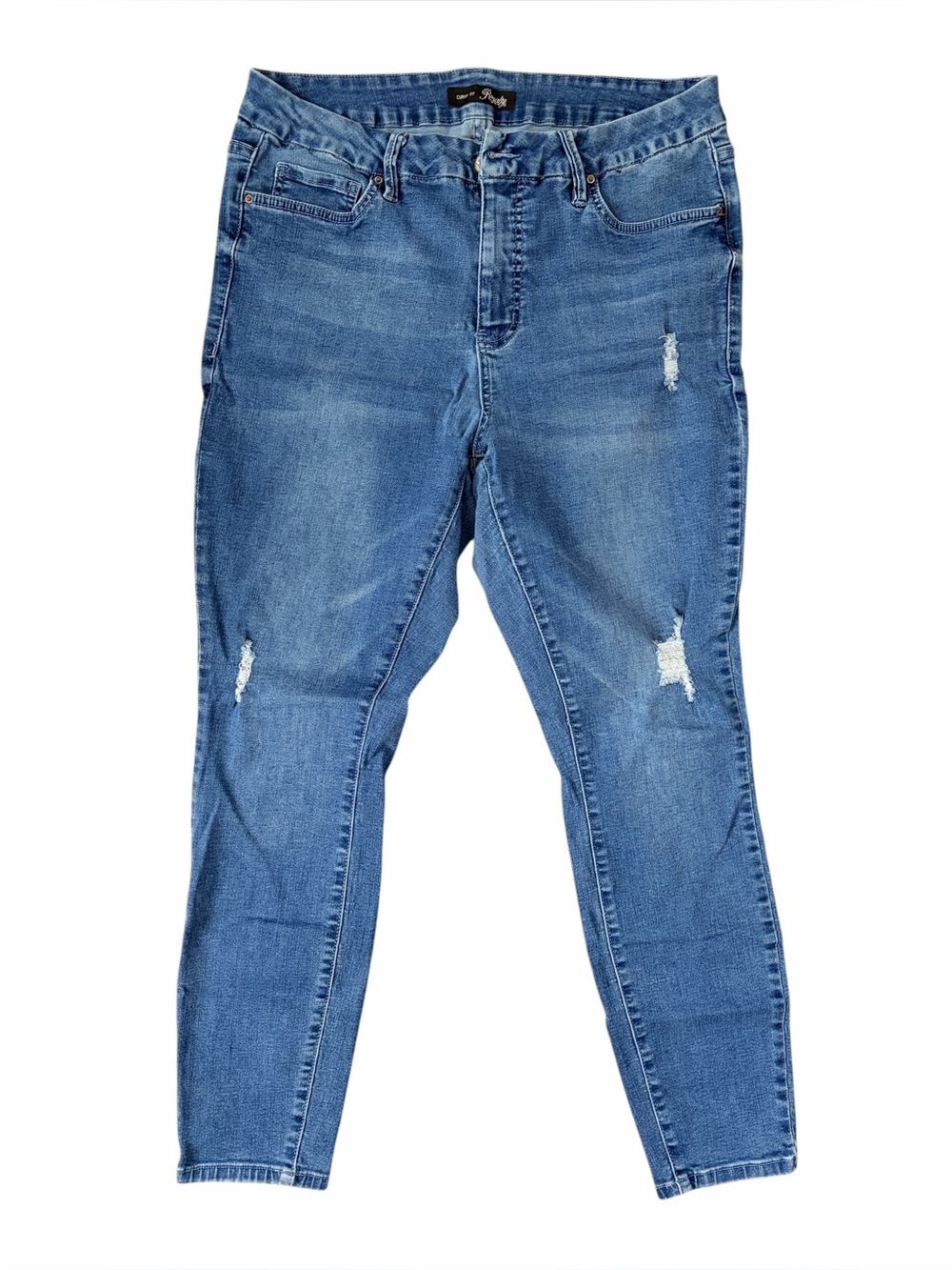Slightly Distressed Skinny Jeans, Size 14W